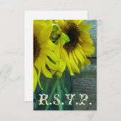Mariage de automne RSVP : Sunflowers Mason Jar / B (Devant / Derrière)