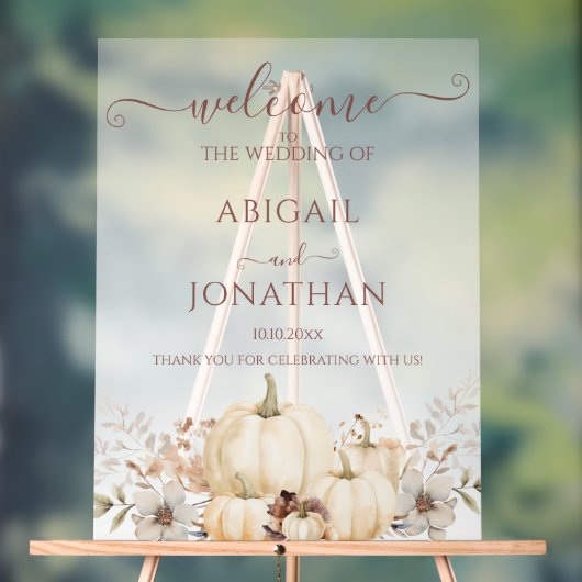 Mariage de automne rustique Citrouille Aquarelle B (Neutre)