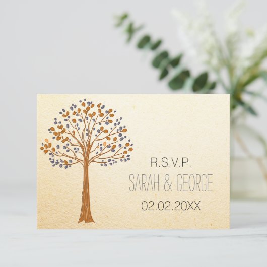 Mariage de automne rustique rsvp standard 3,5 x 5 (Debout devant)