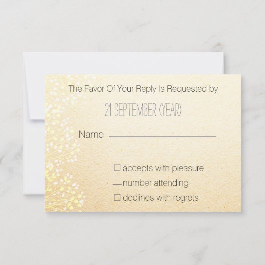 Mariage de automne rustique rsvp standard 3,5 x 5 (Dos)