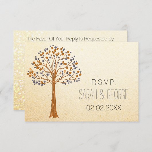 Mariage de automne rustique rsvp standard 3,5 x 5 (Devant / Derrière)