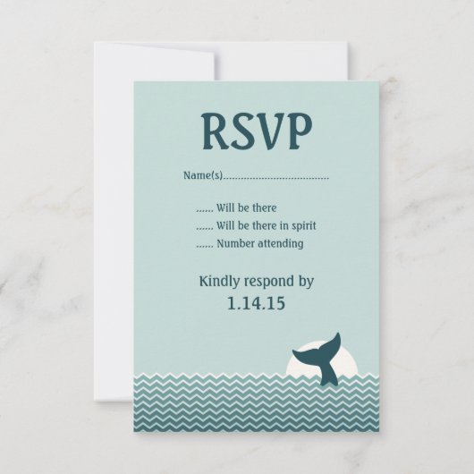 Mariage de baleines RSVP (Dos)