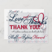 Mariage de baseball Carte de remerciements 2b HOWA (Devant / Derrière)