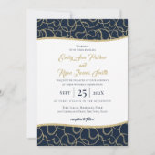 Mariage de baseball Gold et Blue Invitation (Devant)