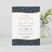 Mariage de baseball Gold et Blue Invitation (Debout devant)