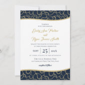 Mariage de baseball Gold et Blue Invitation (Devant)