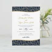 Mariage de baseball Gold et Blue Invitation (Debout devant)
