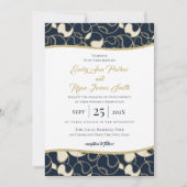 Mariage de baseball Gold et Blue Invitation (Devant)