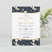 Mariage de baseball Gold et Blue Invitation (Debout devant)
