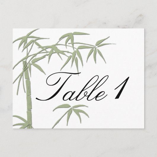Mariage de beauté Bambou Numéro de table (Devant)