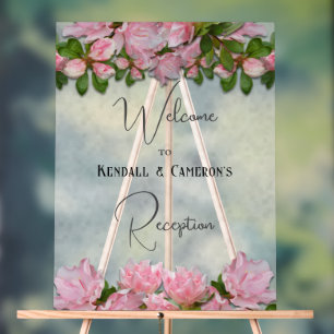 Mariage de bienvenue de réception Azaleas rose