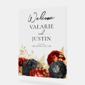 Mariage de bienvenue gothique rouge et noir (Angle)