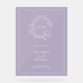 Mariage de bienvenue Lavender Leafree Crest Monogr (Recto)