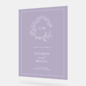 Mariage de bienvenue Lavender Leafree Crest Monogr (Angle)