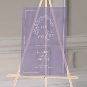 Mariage de bienvenue Lavender Leafree Crest Monogr