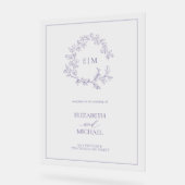 Mariage de bienvenue Lavender Leafree Crest Monogr (Angle)