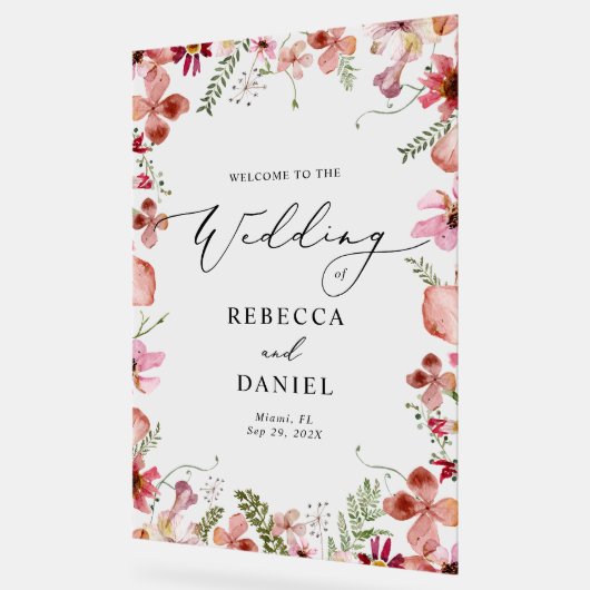 Mariage de bienvenue Rustique aquarelle (Angle)