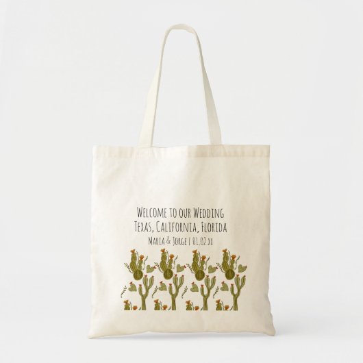Mariage de bienvenue Sac Cactus Aquarelle (Devant)