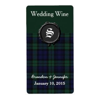 Mariage de Black Watch Plaid Mini Étiquettes de vi