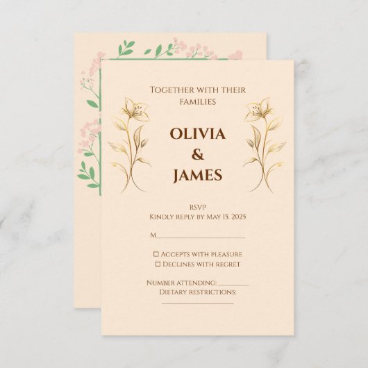 Mariage de Boho en terre cuite RSVP (Devant / Derrière)