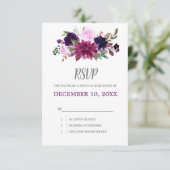 Mariage de Boho Floral de lavande violette RSVP (Debout devant)
