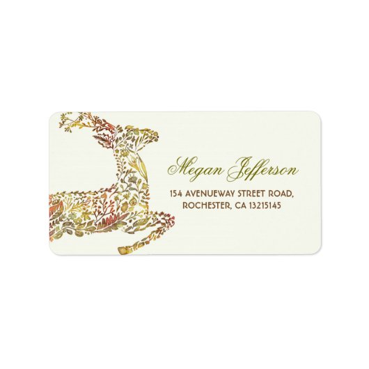 Mariage de bois de Deer de automne Étiquettes de a (Devant)