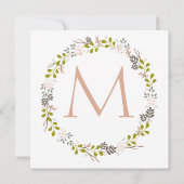 Mariage de bois Invitation de la couronne rustique (Dos)