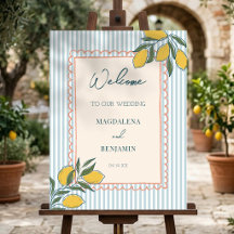 Mariage de bord de mer aux citrons italiens bleus