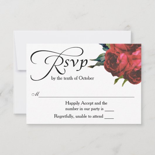 Mariage de Bouquet de Rose rouge RSVP (Devant)
