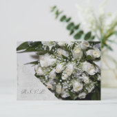 Mariage de bouquet de roses blanches RSVP (Debout devant)