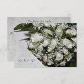 Mariage de bouquet de roses blanches RSVP (Devant / Derrière)