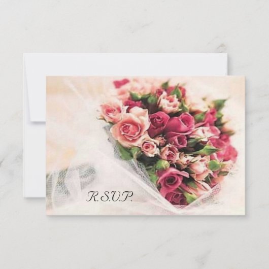 Mariage de bouquet rose RSVP (Devant)