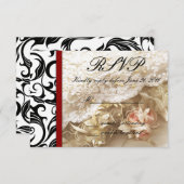 Mariage de Bourgogne Swirl RSVP (Devant / Derrière)