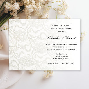 Mariage de Brunch White Lace Post Invitation