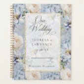 Mariage de cadre bleu et blanc floral rustique (Devant)