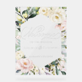 Mariage de cadre fleuri vert Bienvenue Symbole acr (Recto)