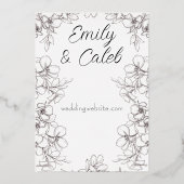 Mariage  de cadre Floral Rose Gold Foil Invitation (Verso)