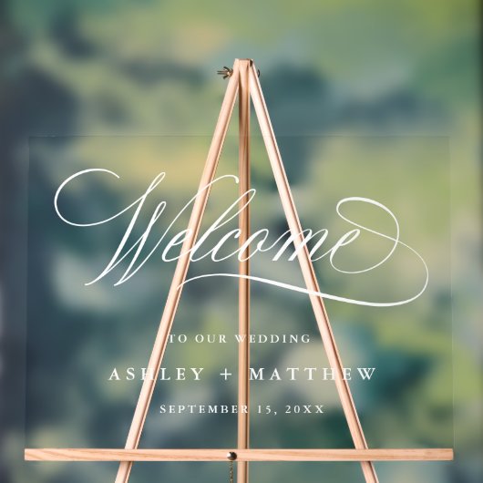 Mariage de calligraphie blanche romantique Bienven (Neutre)