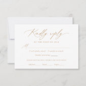 Mariage de calligraphie dorée moderne Menu RSVP Ca (Devant)