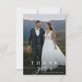 Mariage de calligraphie élégant Carte de remerciem (Devant)