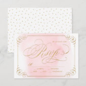 Mariage de calligraphie élégante en or noir RSVP (Devant / Derrière)