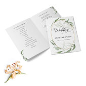 Mariage de calligraphie Feuille verte Programme pl