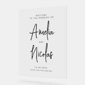 Mariage de calligraphie manuscrite noir Bienvenue (Angle)