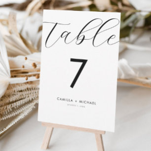 Mariage de calligraphie moderne Carte Numéro de ta