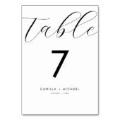 Mariage de calligraphie moderne Carte Numéro de ta (Dos)