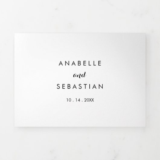 Mariage de calligraphie moderne Invitation à trois (Page de couverture)