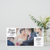 Mariage de calligraphie moderne Merci Cartes Noir (Debout devant)