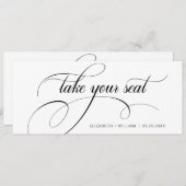 Mariage de calligraphie moderne Prenez une carte d (Devant / Derrière)