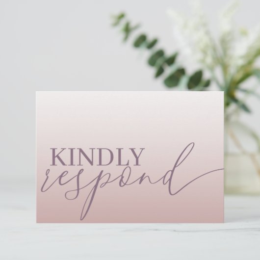 Mariage de calligraphie moderne Rose or RSVP (Debout devant)