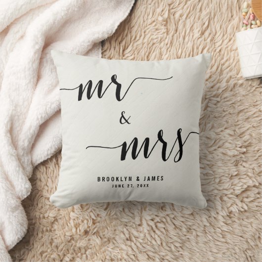 Mariage de calligraphie noir et blanc Coussins (Couverture)